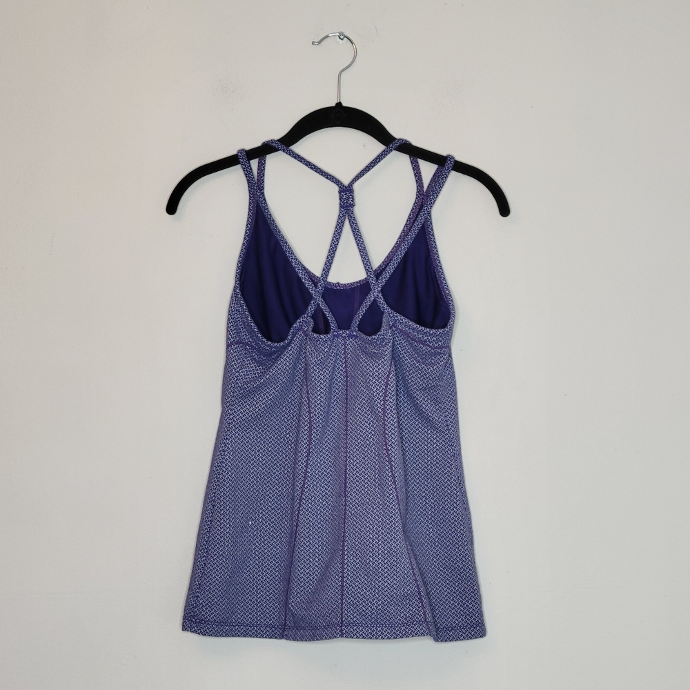 ATHLETA EMPOWERMENT TANK TOP SIZE MEDIUM PURPLE HERRINGBONE - Picture 6 of 14